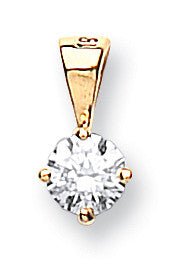 18ct Yellow Gold 0.15ct Claw Set Diamond Solitaire Pendant - Samuel Perry