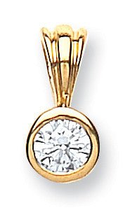 18ct Yellow Gold 0.15ct Rubover Set Diamond Solitaire Pendant - Samuel Perry