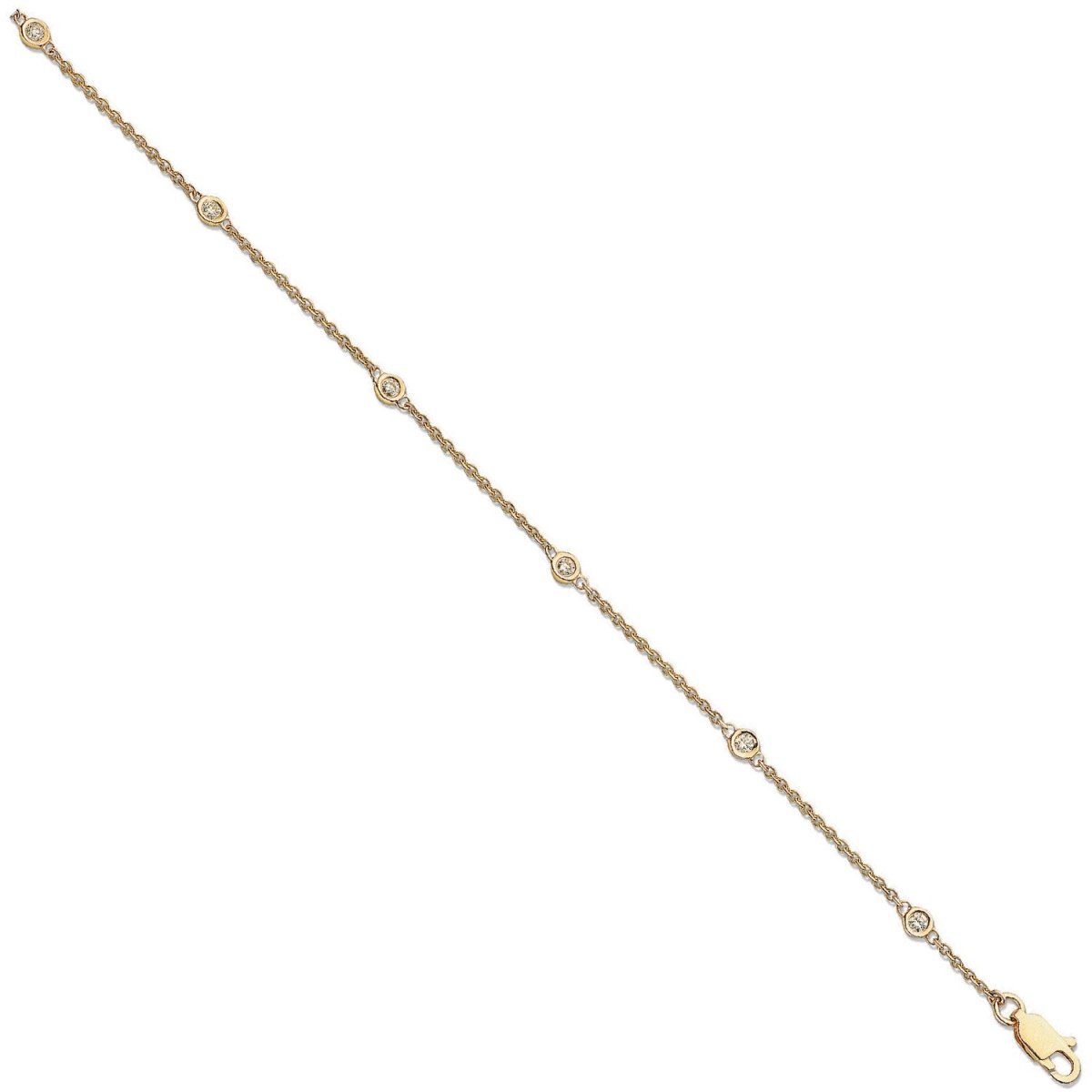 18ct Yellow Gold 0.20ct Diamond Rubover Bracelet - Samuel Perry