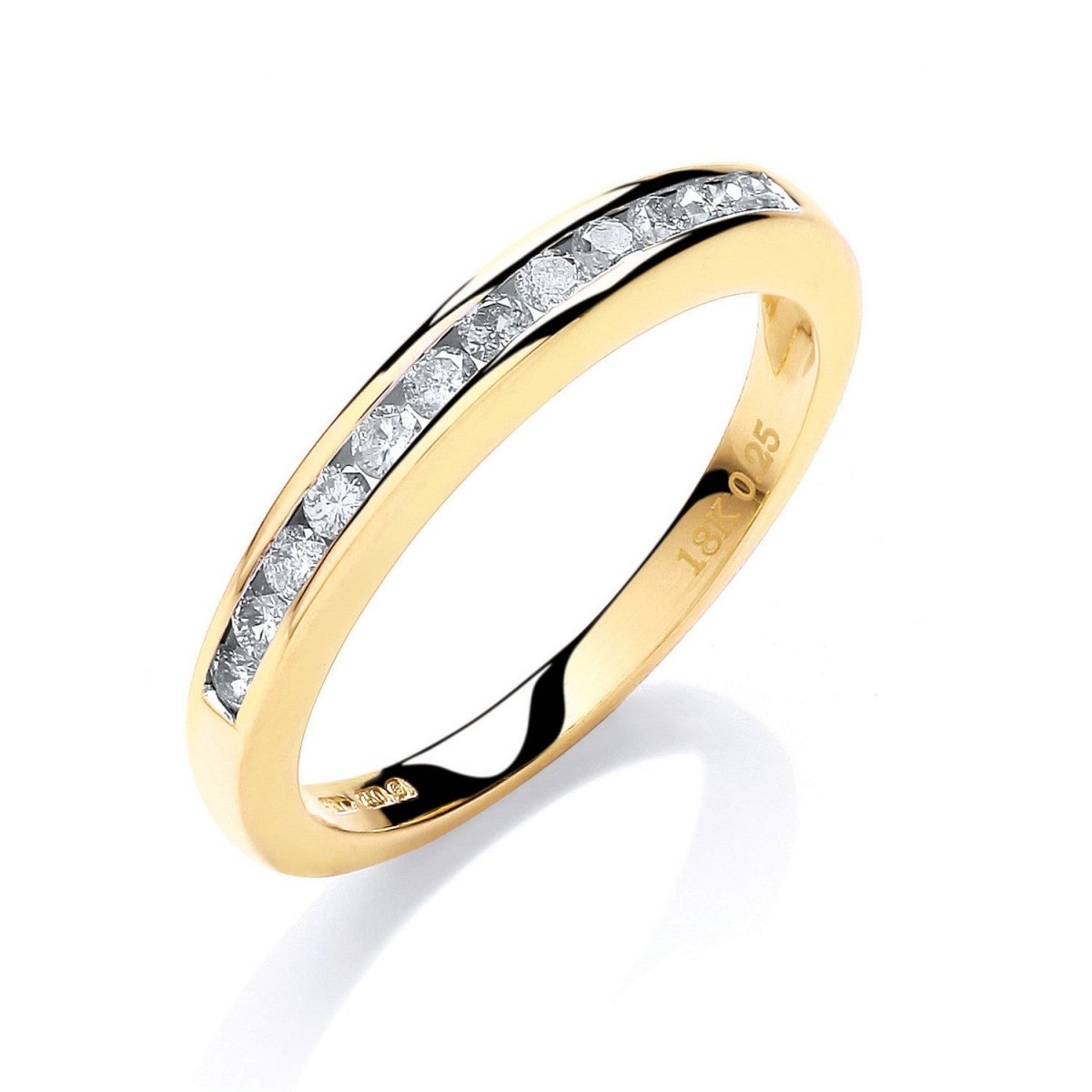 18ct Yellow Gold 0.25ct Diamond Eternity Wedding Ring - Samuel Perry