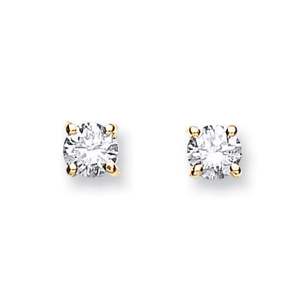 18ct Yellow Gold 0.40ct Claw Set Diamond Stud Earrings - Samuel Perry