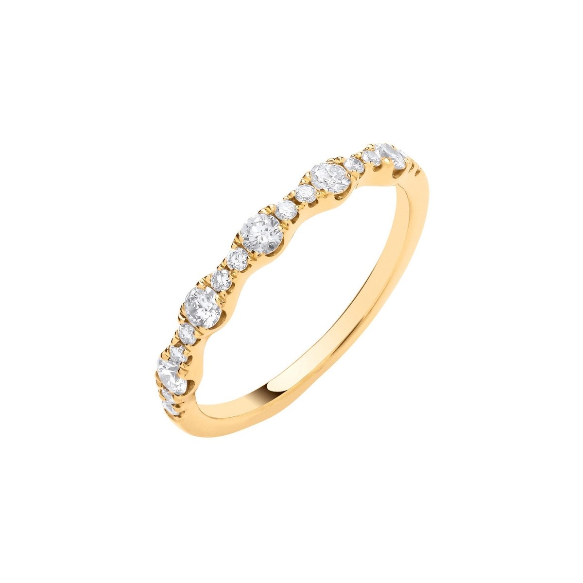 18ct Yellow Gold 0.40ctw Diamond Half Eternity Ladies Ring - Samuel Perry