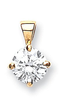 18ct Yellow Gold 0.50ct Claw Set Diamond Solitaire Pendant - Samuel Perry