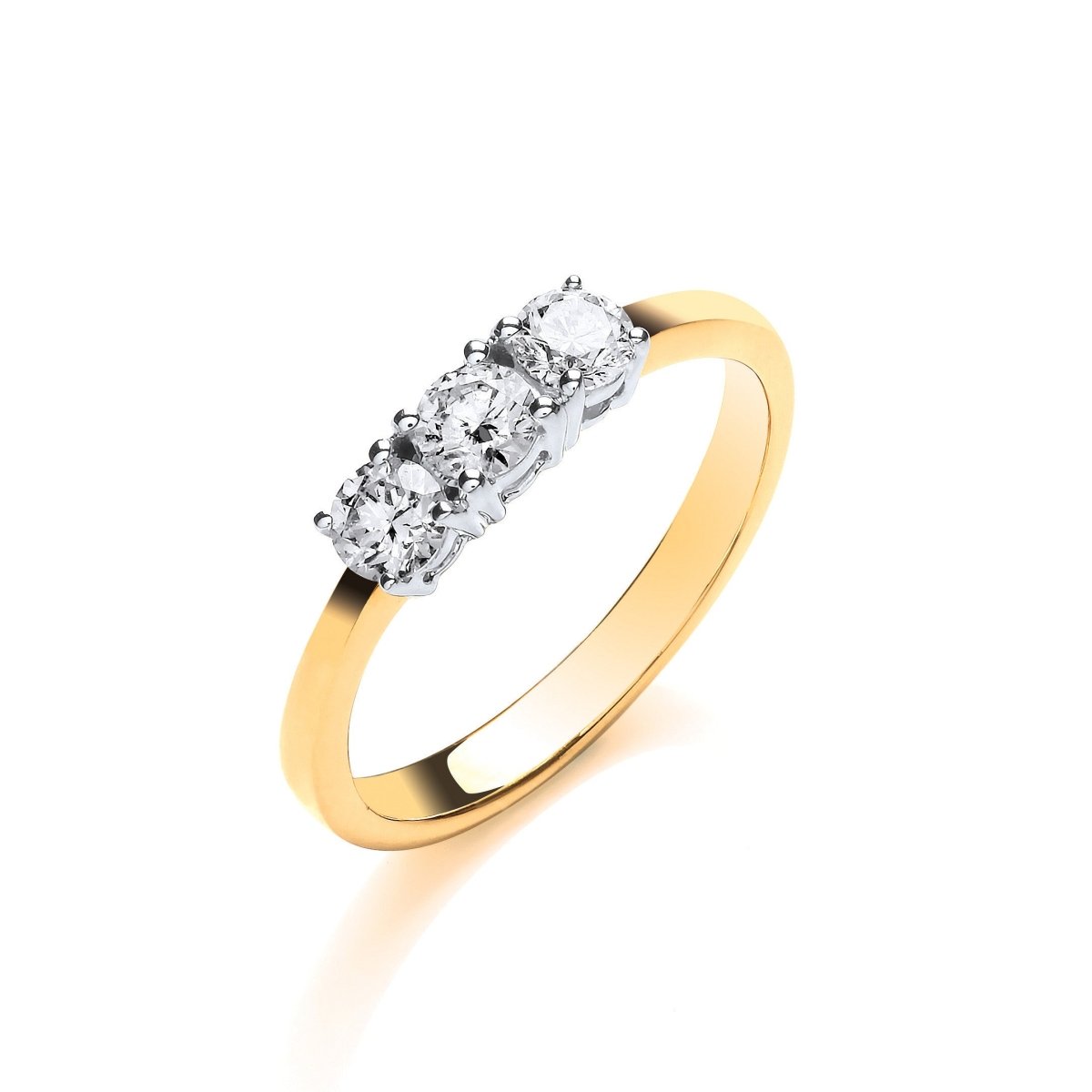 18ct Yellow Gold 0.50ct Diamond Trilogy Ring - Samuel Perry