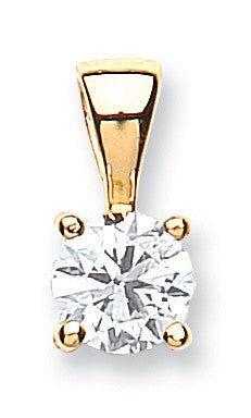 18ct Yellow Gold 0.70ct Claw Set Diamond Solitaire Pendant - Samuel Perry