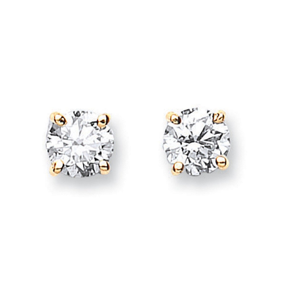 18ct Yellow Gold 1.00ct Claw Set Diamond Stud Earrings - Samuel Perry