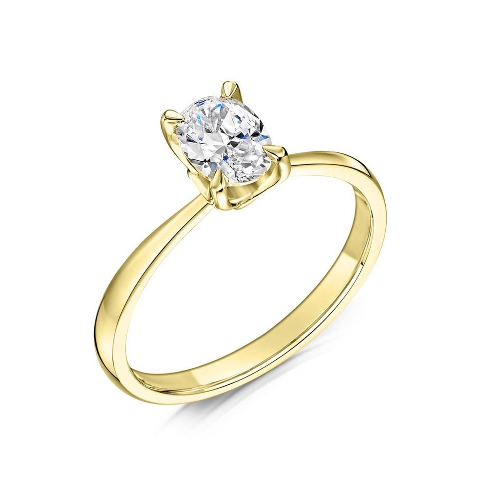 18ct Yellow Gold 1.00ct Lab Grown Oval Diamond Engagement Ring - Samuel Perry