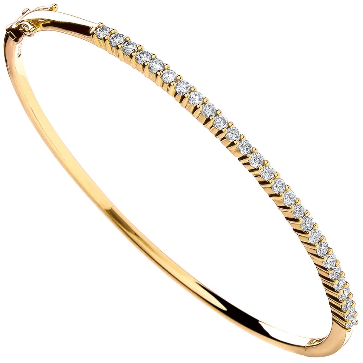 18ct Yellow Gold 1.10ct Diamond Bangle - Samuel Perry