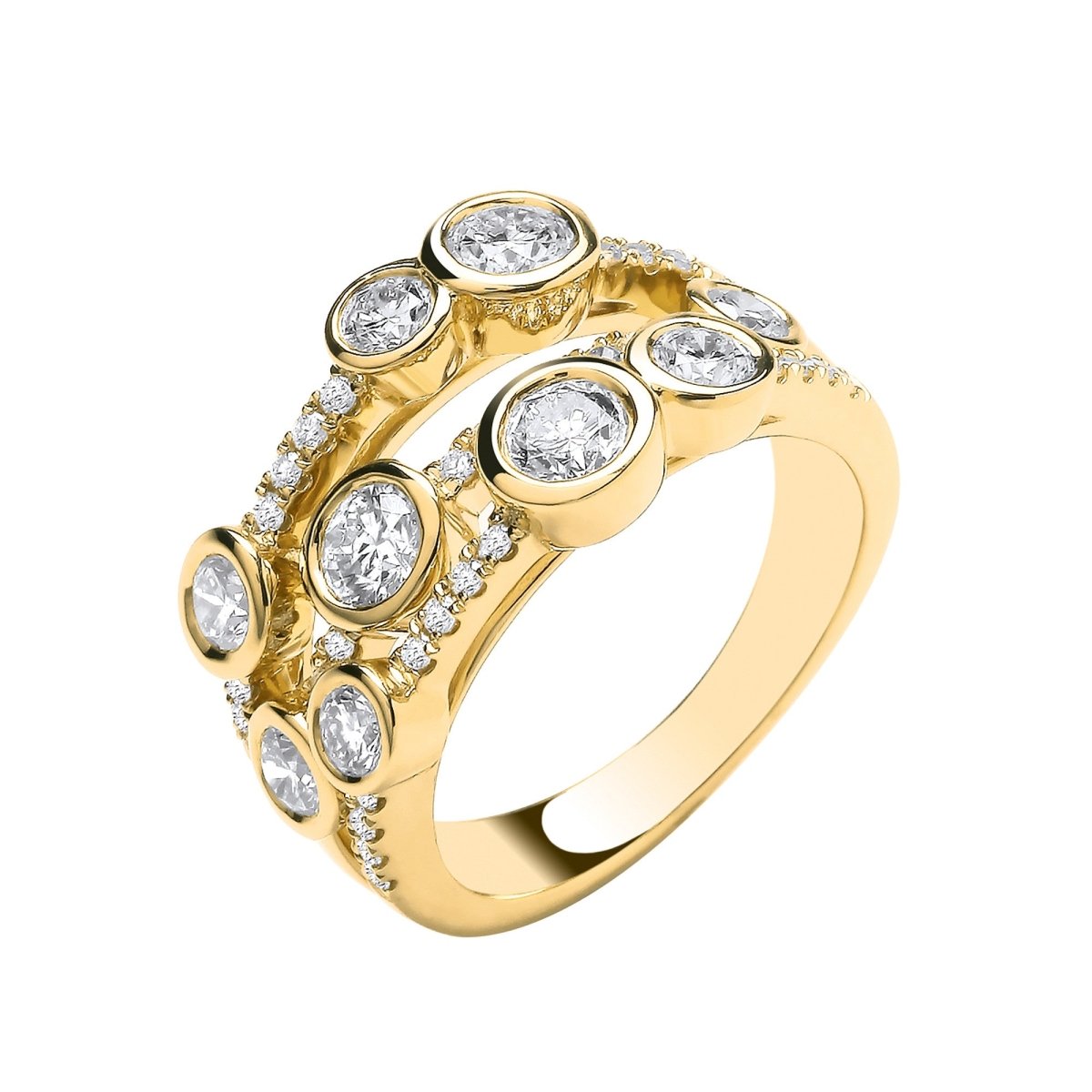18ct Yellow Gold 1.60ct Diamond Dress Ring - Samuel Perry