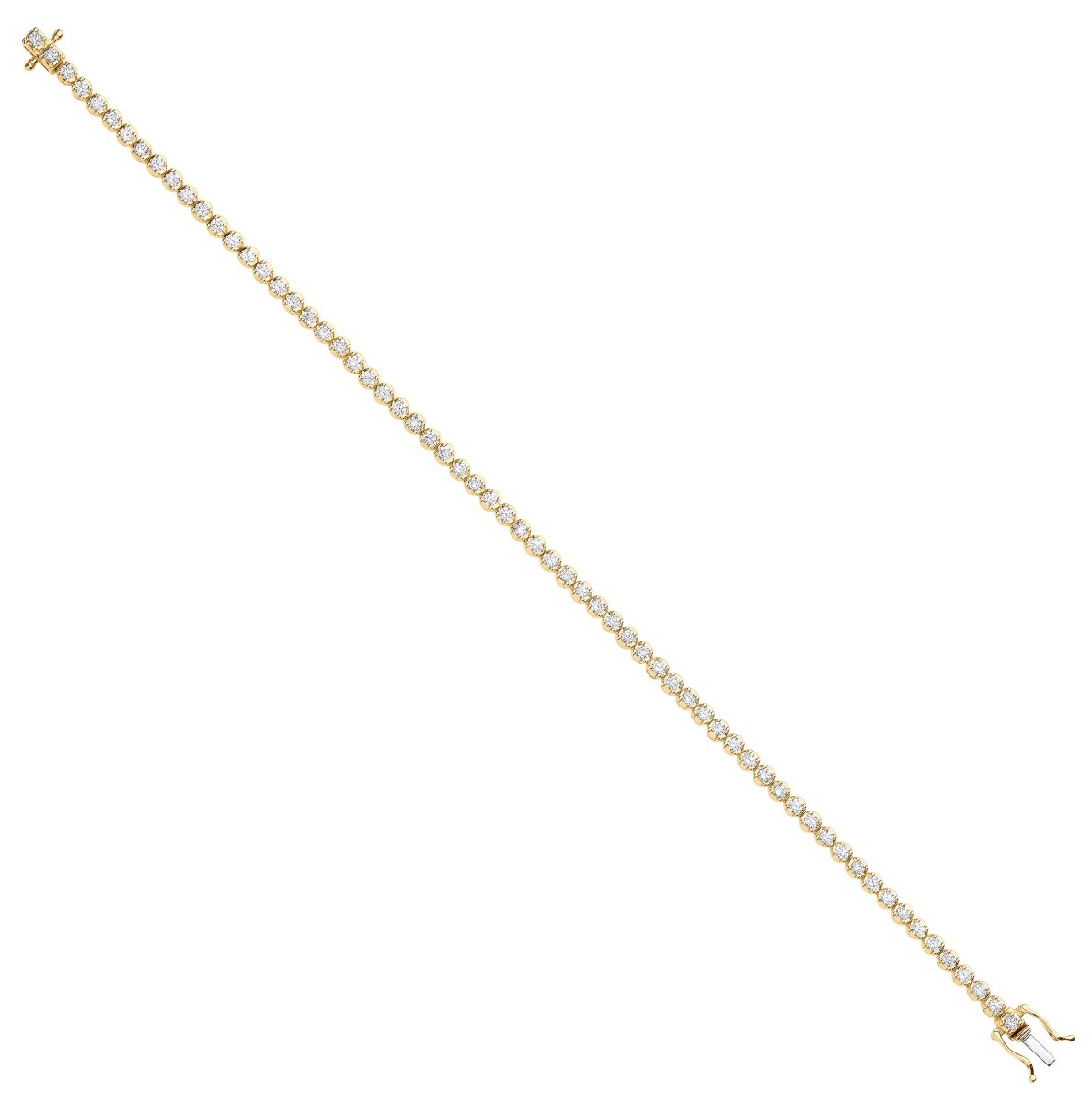 18ct Yellow Gold 2.00ct Diamond Tennis Bracelet - Samuel Perry