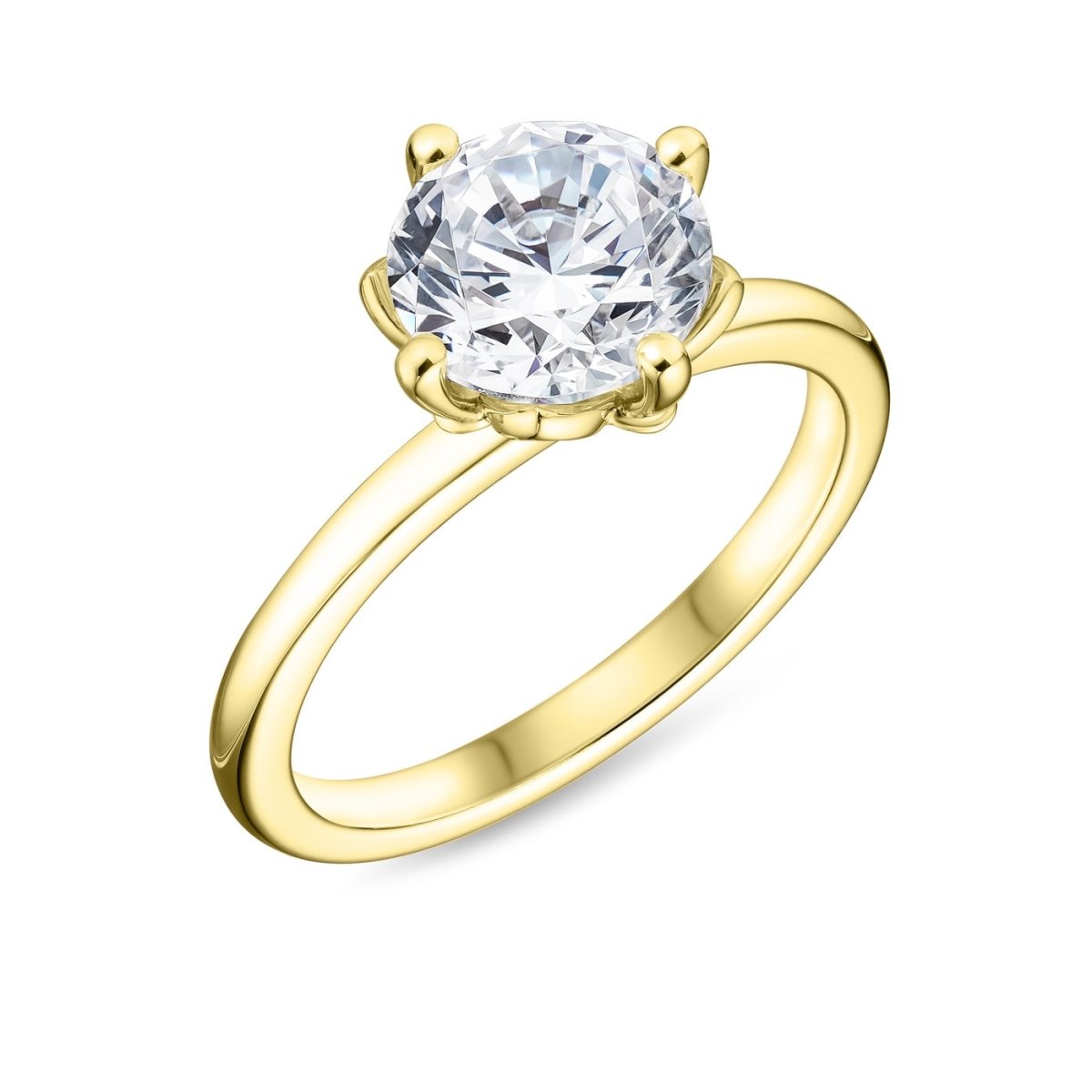 18ct Yellow Gold 2.00ct Lab Grown Diamond Floral Engagement Ring - Samuel Perry