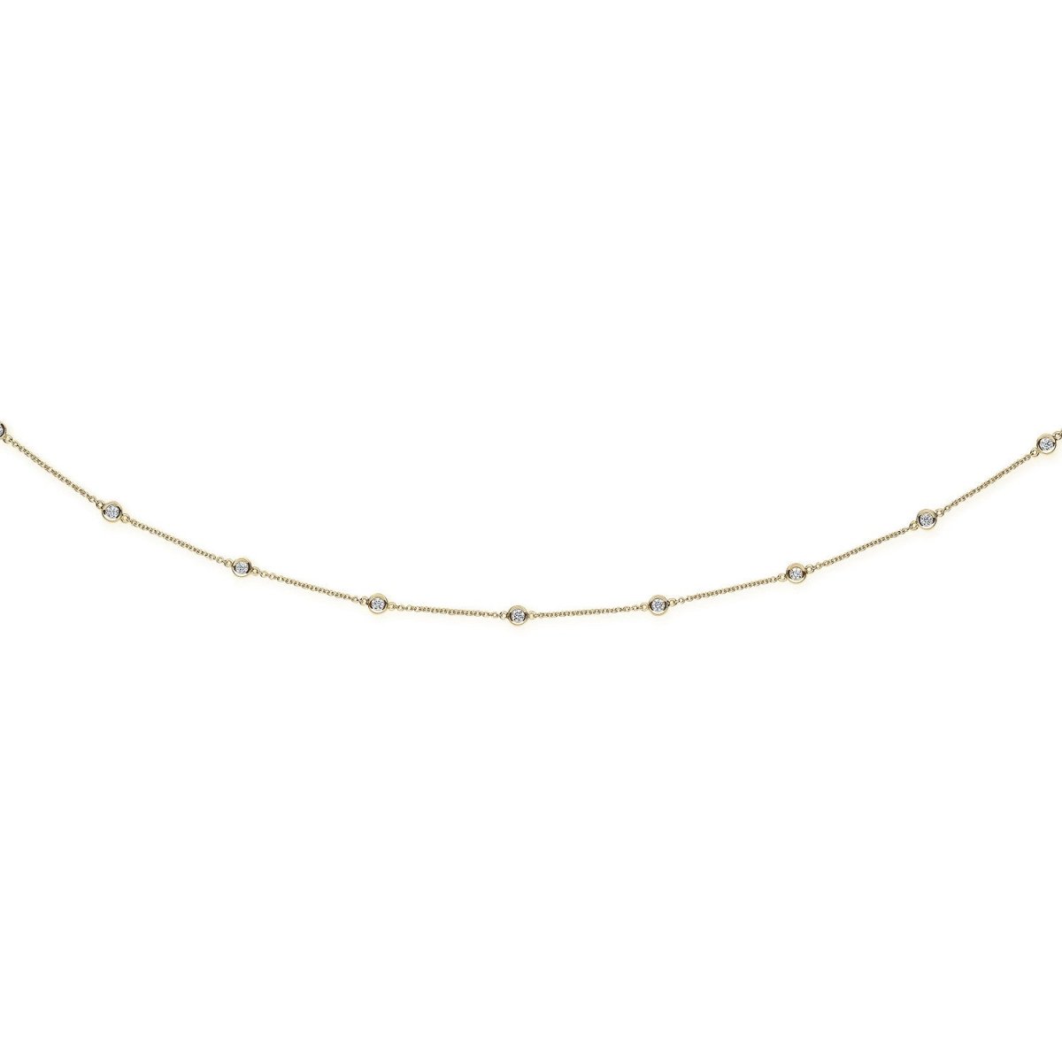 18ct Yellow Gold 2.04ct Diamond by the Yard Necklace - Samuel Perry