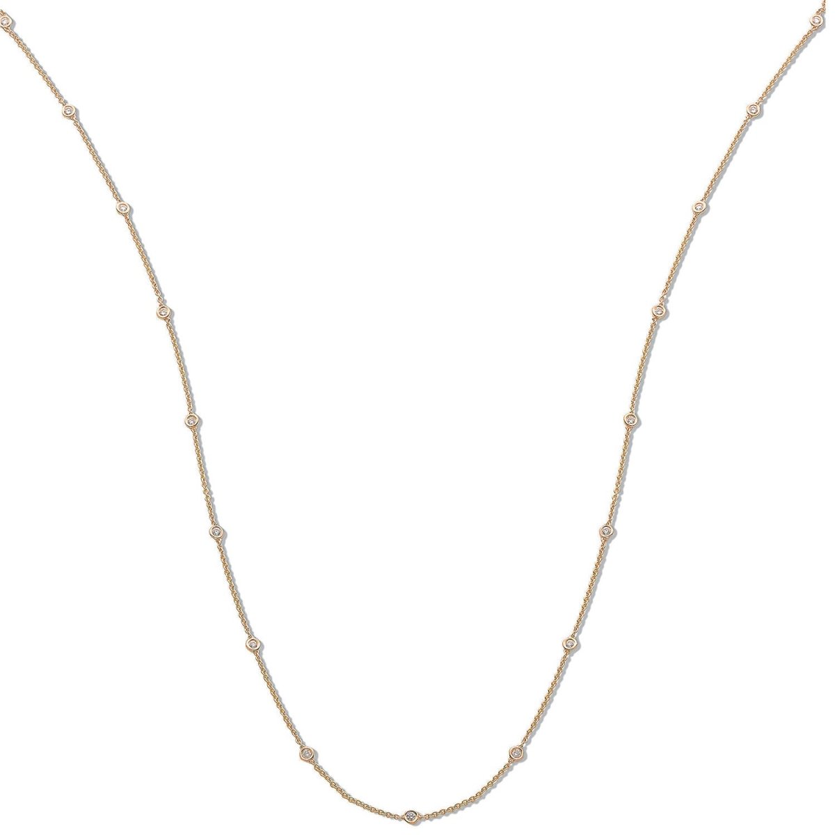 18ct Yellow Gold Delicate Diamond by the Yard Necklace - Samuel Perry
