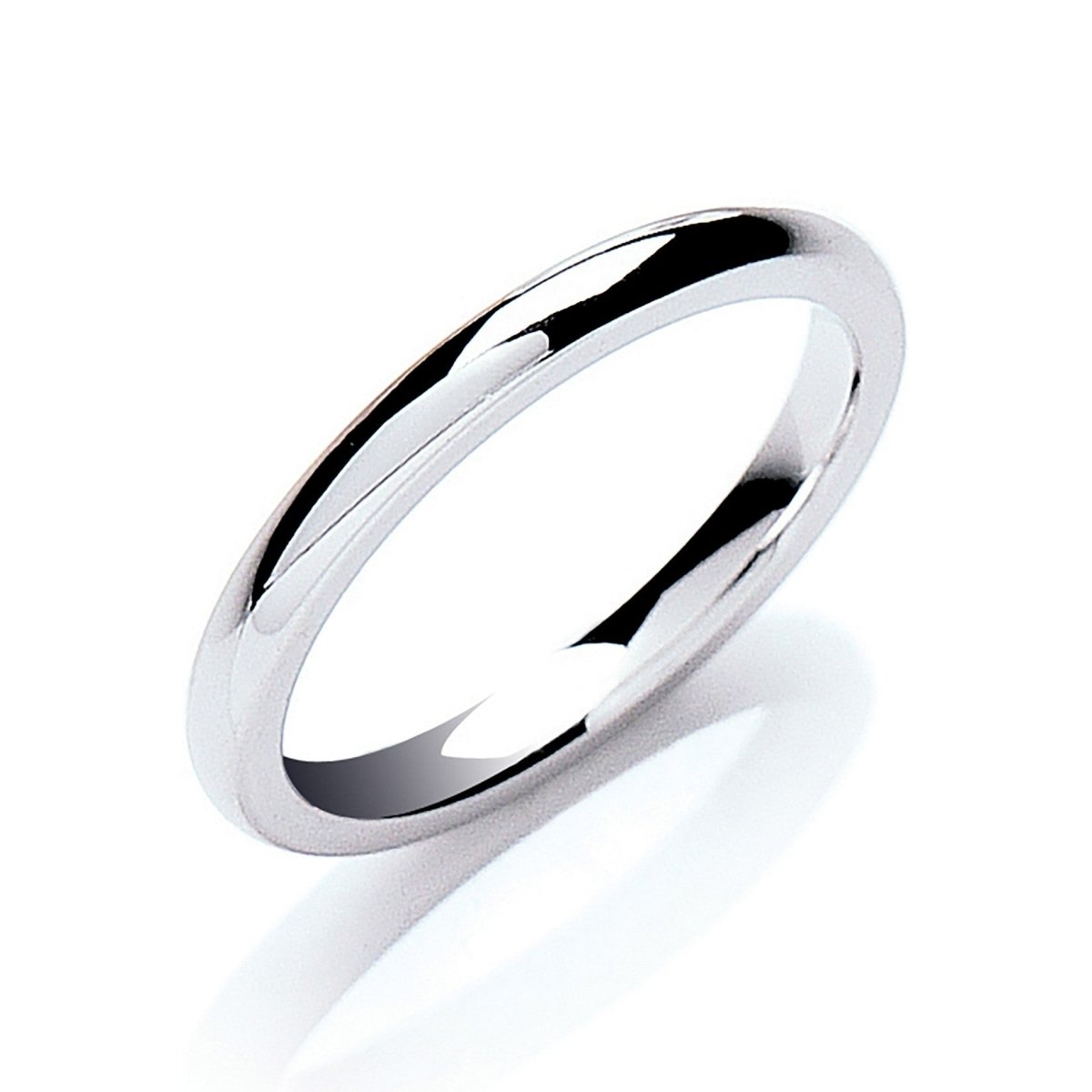 2mm Court Wedding Ring in 18ct White Gold - Samuel Perry