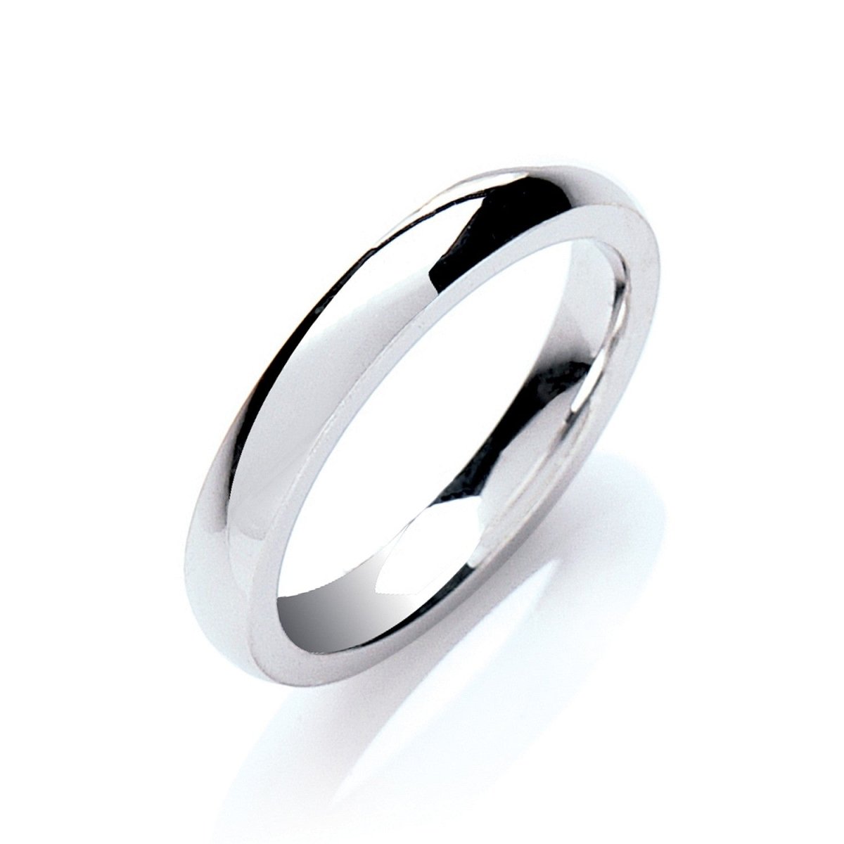 3mm Court Wedding Ring in 18ct White Gold - Samuel Perry