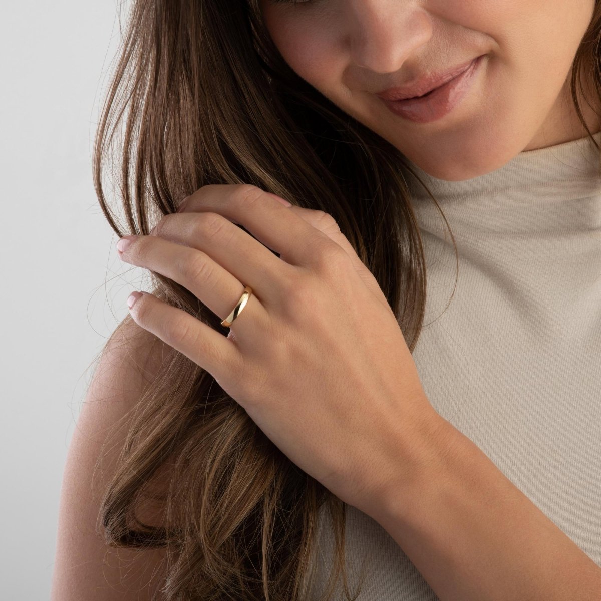 3mm Court Wedding Ring in 9ct Yellow Gold - Samuel Perry