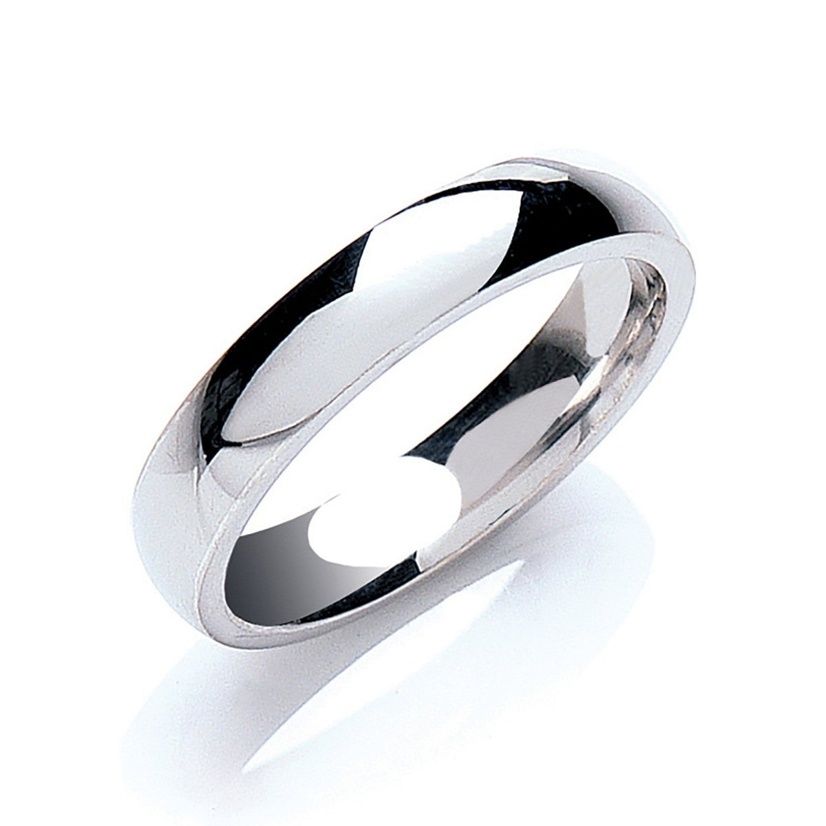 4mm Court Wedding Ring in 18ct White Gold - Samuel Perry