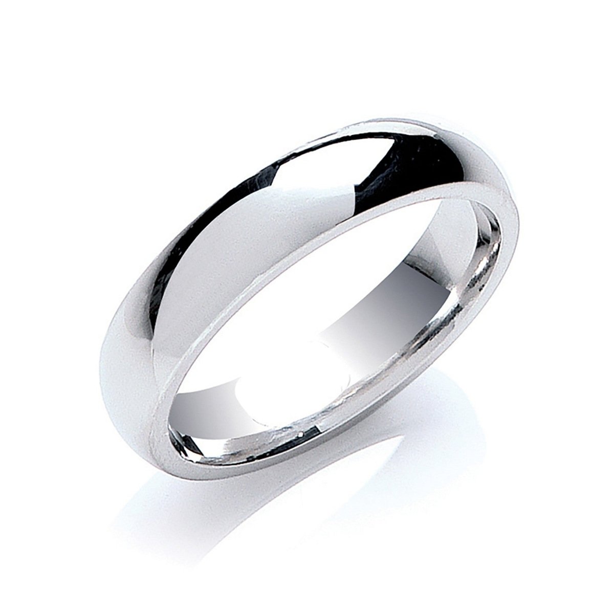 5mm Court Wedding Ring in 18ct White Gold - Samuel Perry
