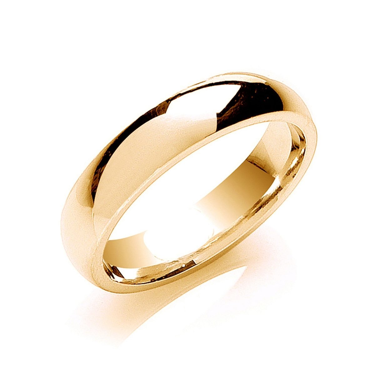 5mm Court Wedding Ring in 18ct Yellow Gold - Samuel Perry