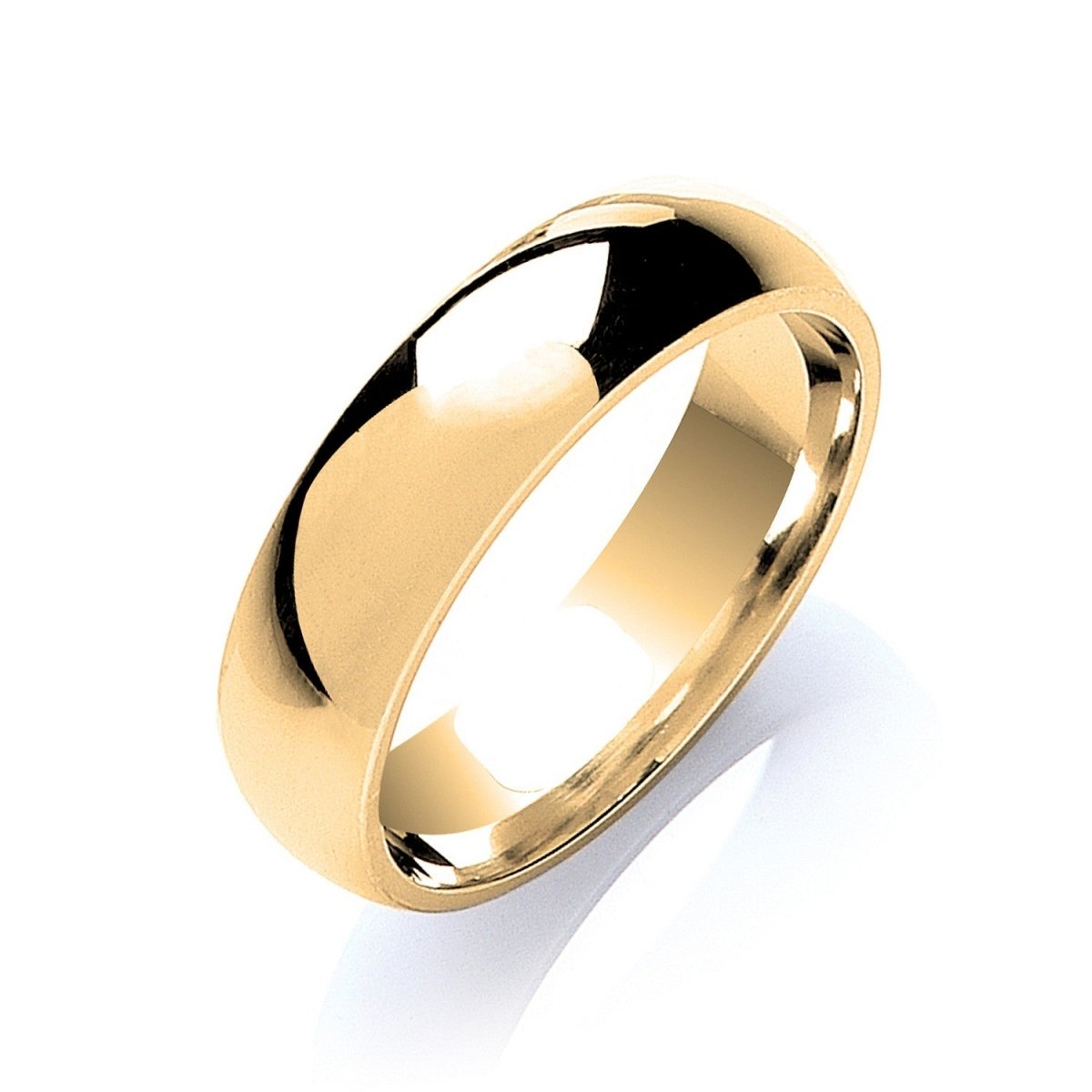 6mm Court Wedding Ring in 18ct Yellow Gold - Samuel Perry
