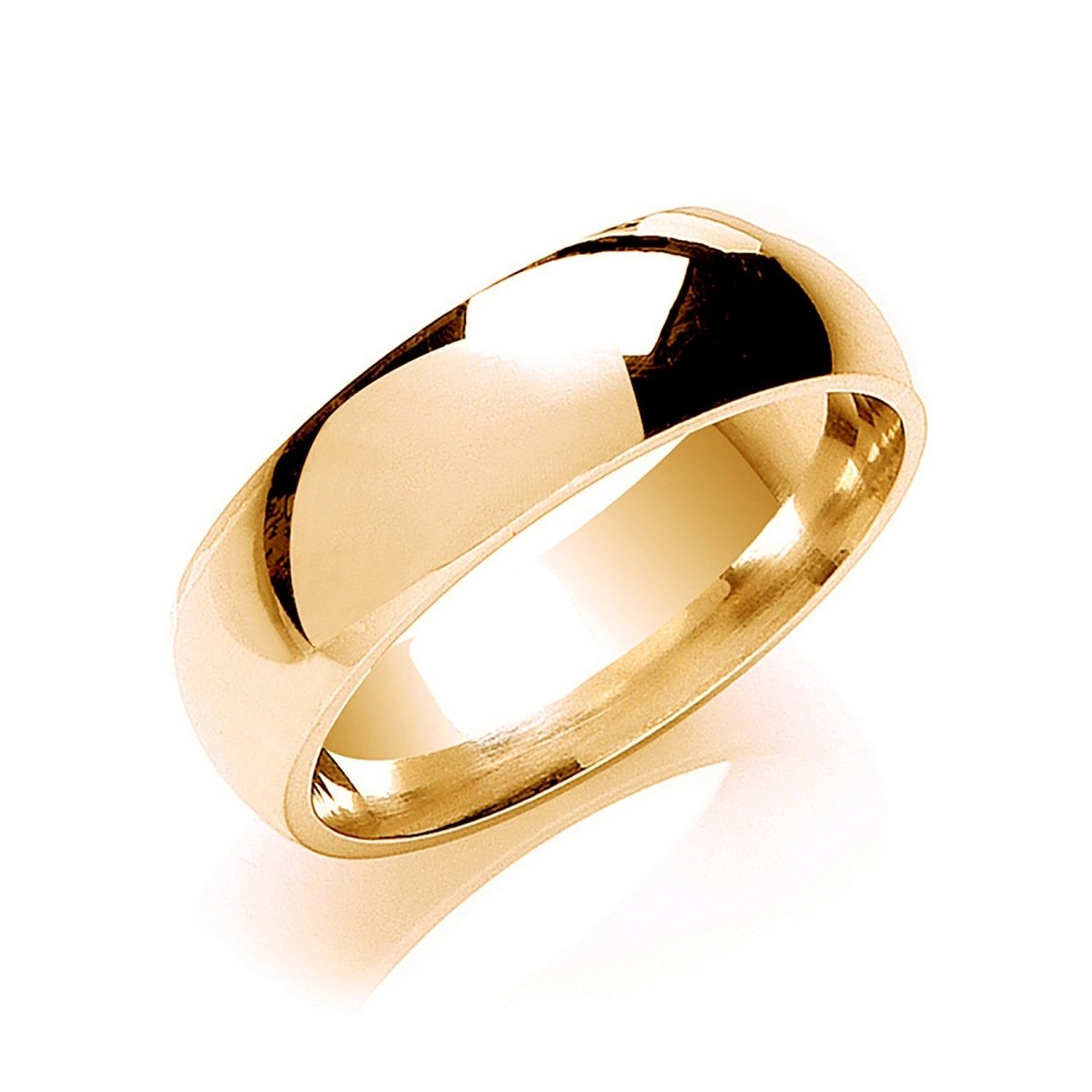 7mm Court Wedding Ring in 9ct Yellow Gold - Samuel Perry