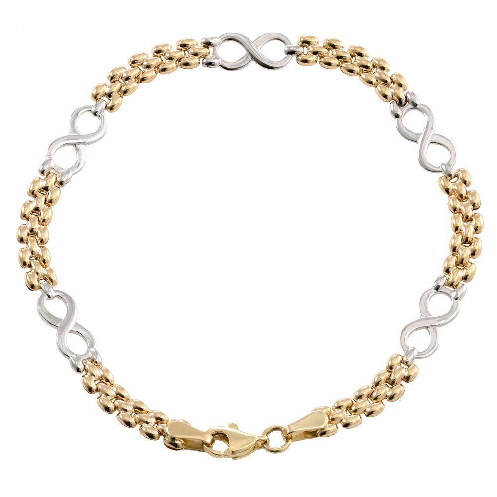 9ct 2 Colour Gold Fancy Eternity Link Bracelet - Samuel Perry