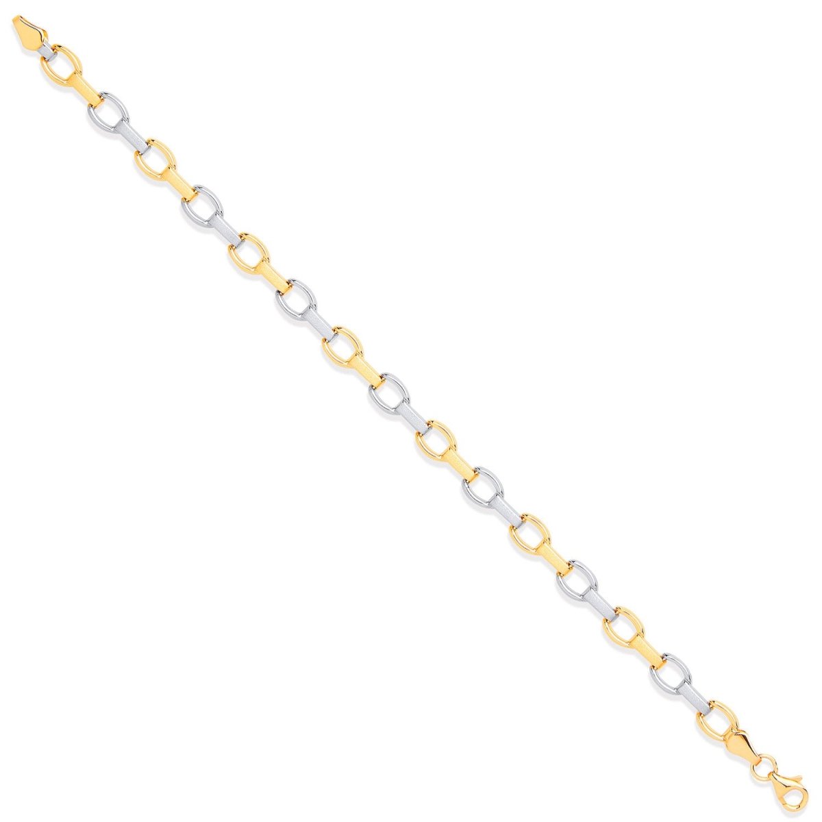 9ct 2 Colour Gold Fancy Link Bracelet - Samuel Perry