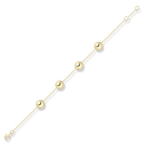 9ct Gold 4 Polished Ball Bracelet - Samuel Perry