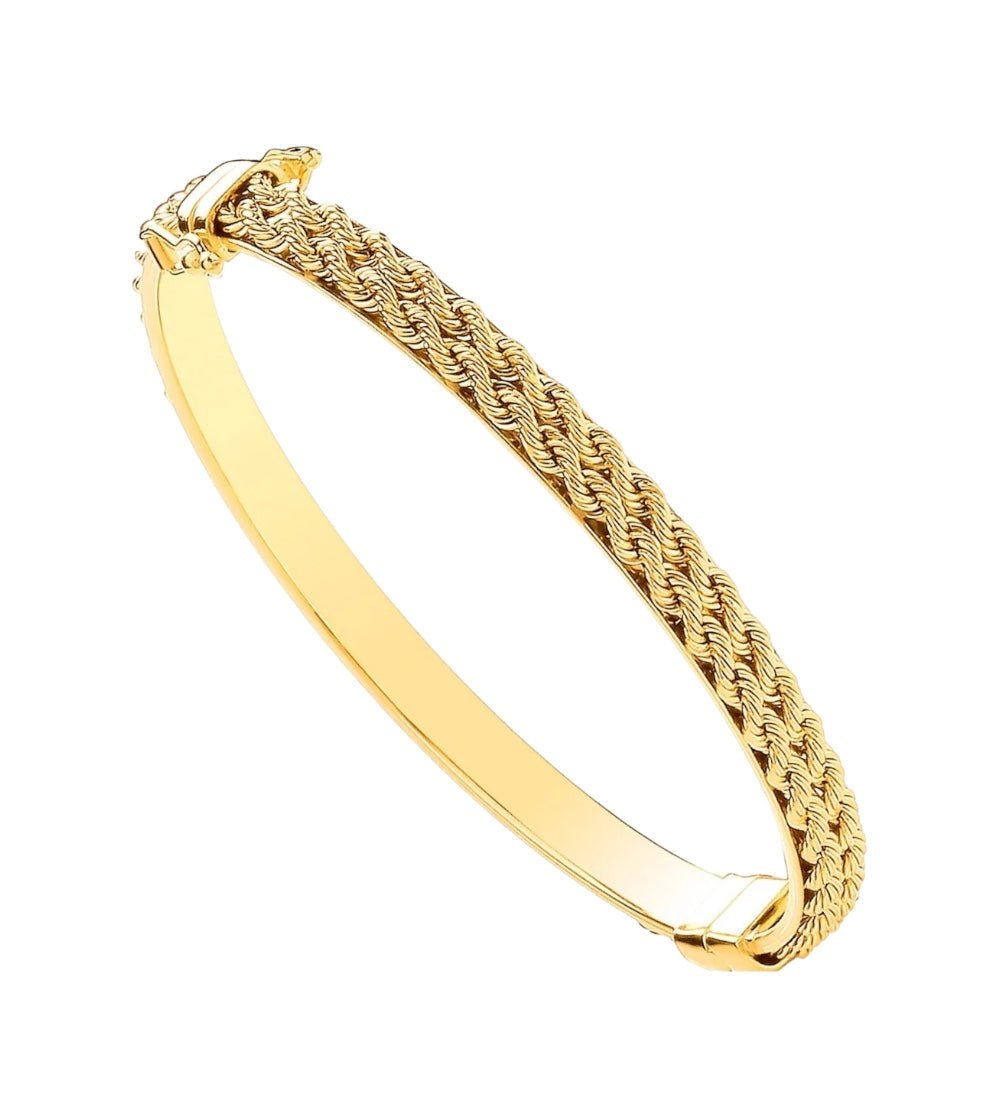 9ct Gold 5.3mm Fancy Rope Bangle - Samuel Perry