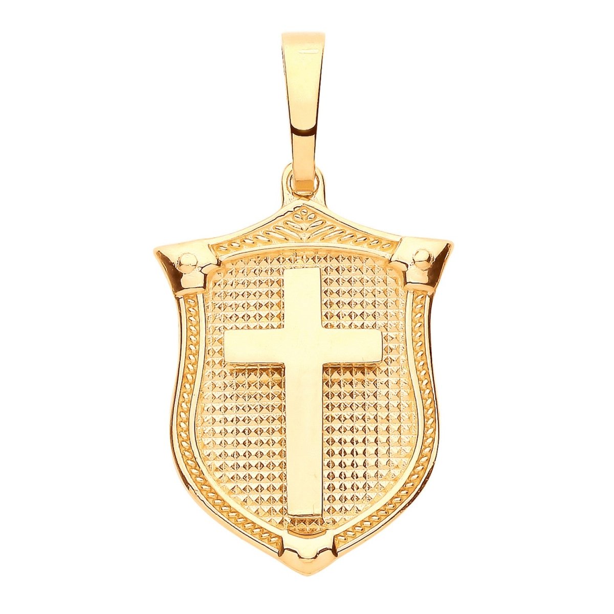 9ct Gold Cross Shield Pendant – Timeless Protection - Samuel Perry