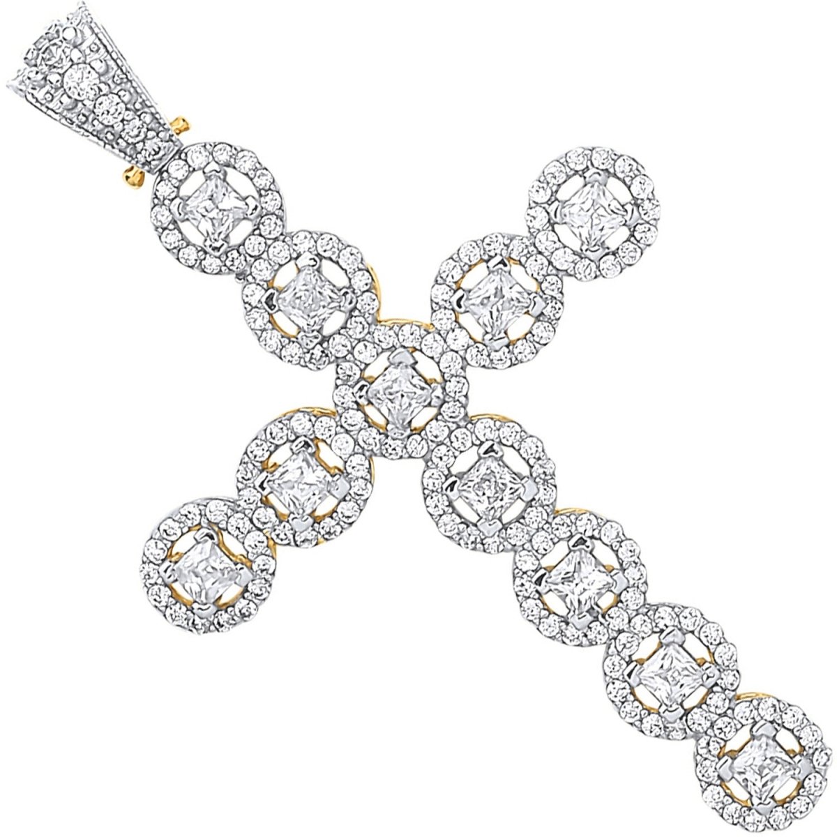 9ct Gold CZ Halo Style Cross – Radiant & Elegant - Samuel Perry