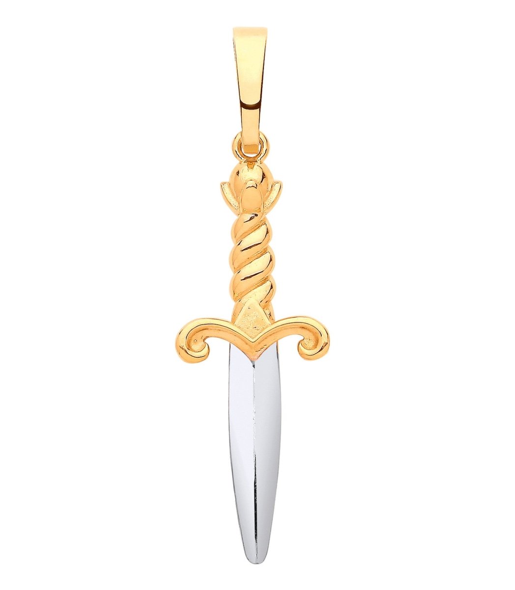 9ct Gold Dagger Sword Pendant – Striking Elegance - Samuel Perry