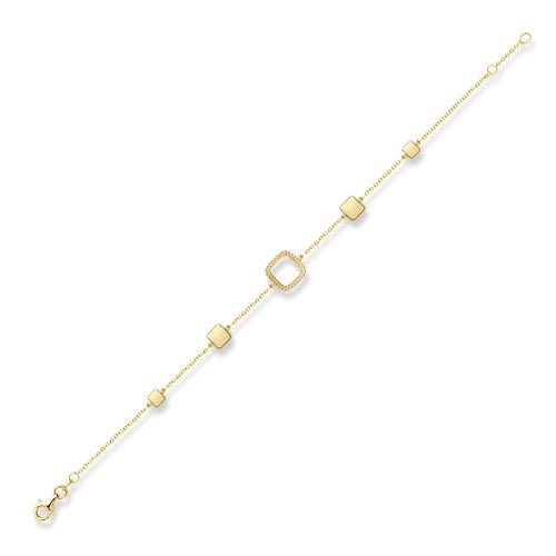 9ct Gold Graduating Cube Bracelet - Samuel Perry