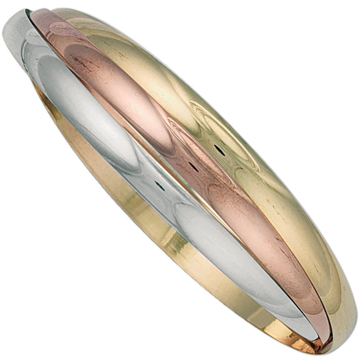 9ct Gold Multicolour Russian Wedding 5mm Bangle – Elegant & Bold - Samuel Perry