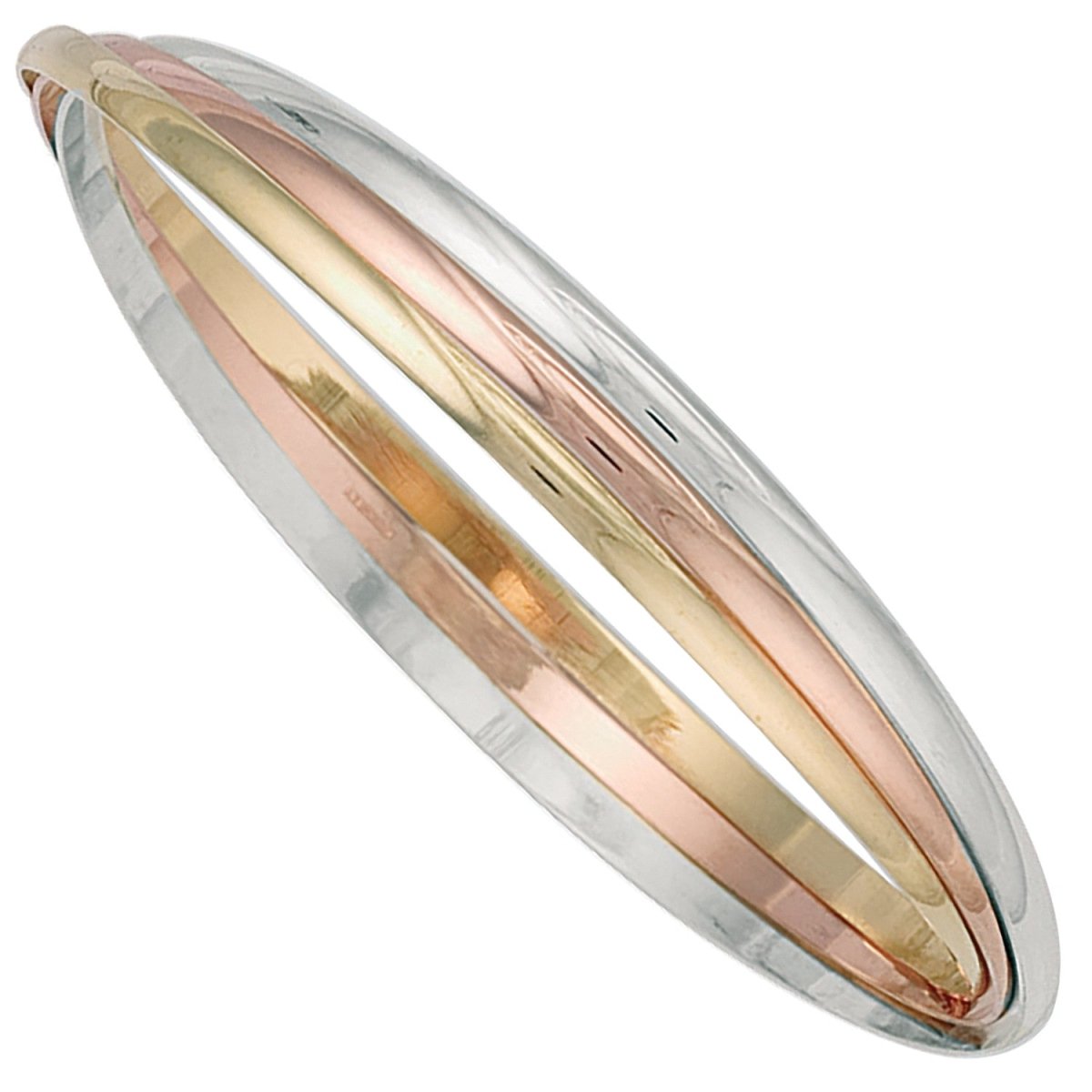 9ct Gold Multicolour Russian Wedding Bangle – Elegant & Refined - Samuel Perry