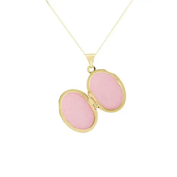 9ct Gold Oval Locket Necklace - Samuel Perry