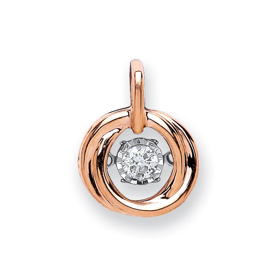 9ct Rose Gold 0.10ct Dancing Diamond Pendant – Grace in Motion - Samuel Perry