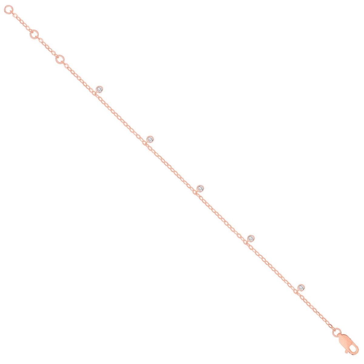 9ct Rose Gold 0.10ct Diamond Rubover Bracelet - Samuel Perry