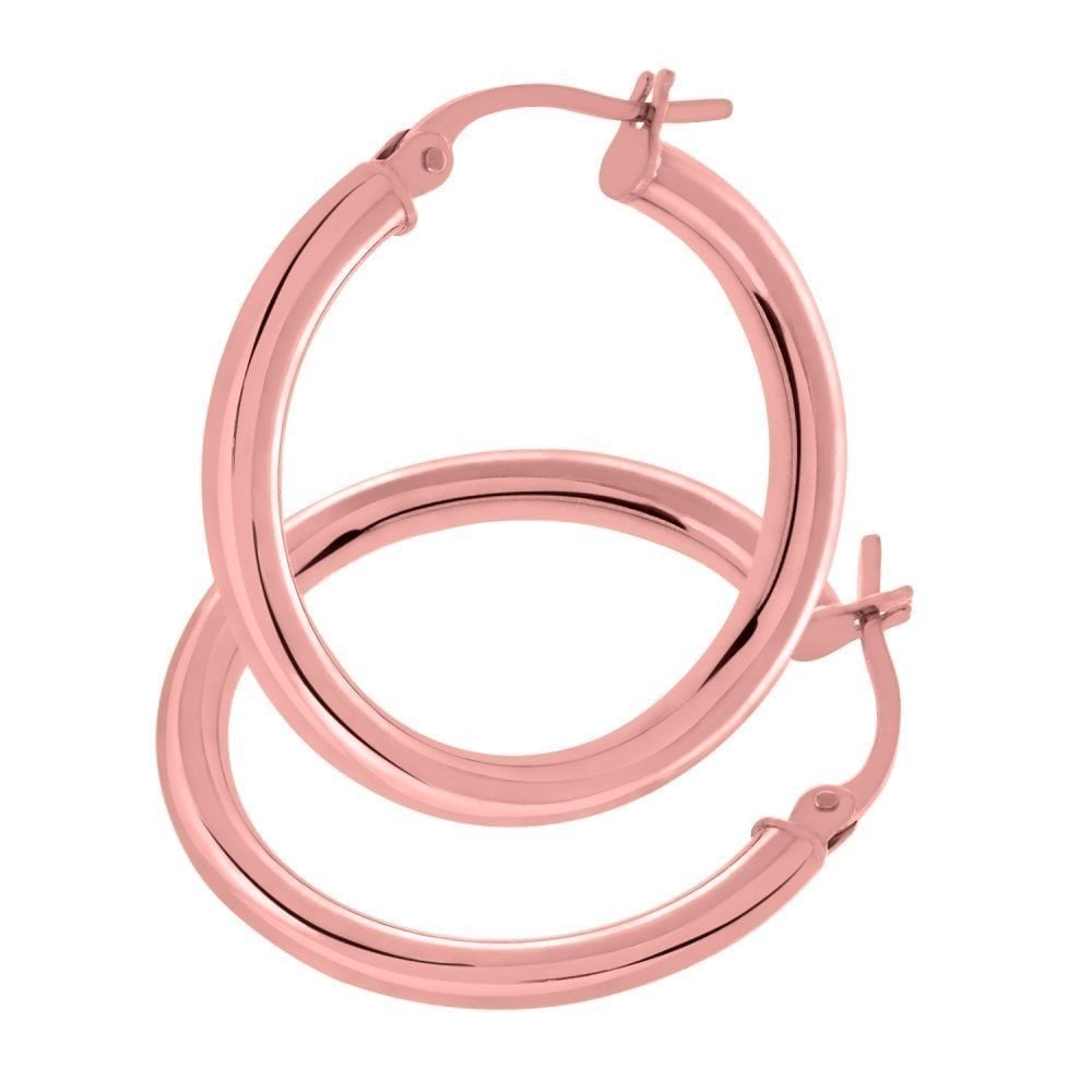 9ct Rose Gold Hoop Earrings - Samuel Perry