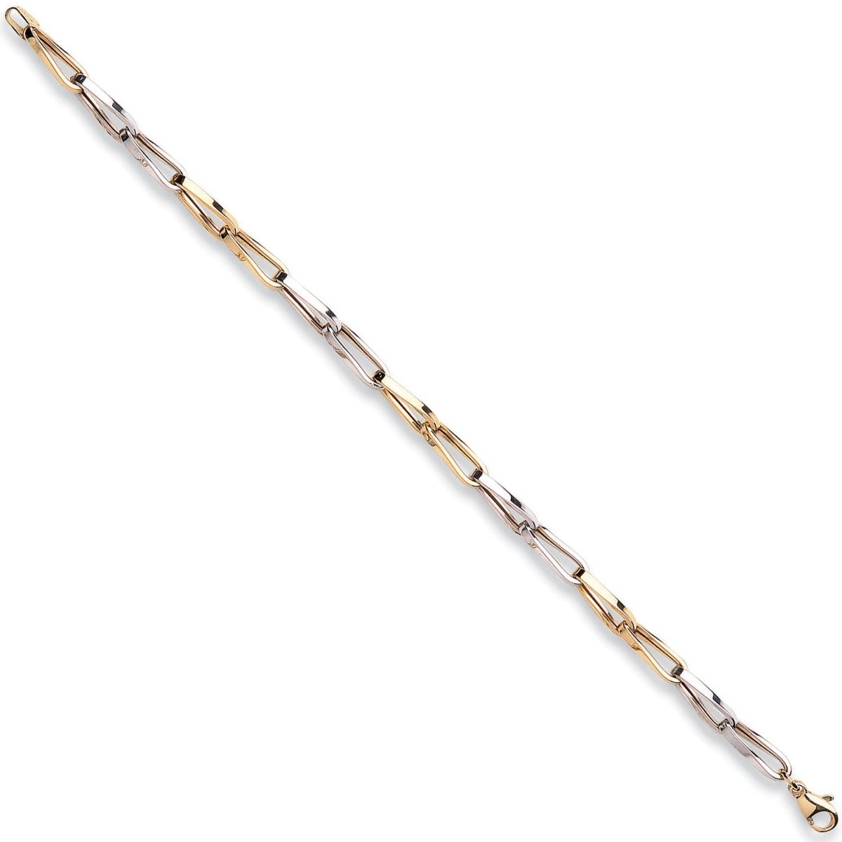 9ct White and Yellow Gold Link Bracelet - Samuel Perry