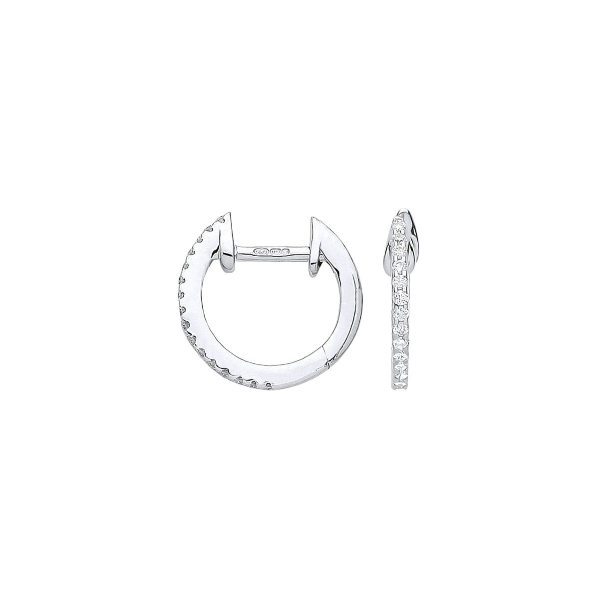 9ct White Gold 0.10ct Diamond Earrings - Samuel Perry