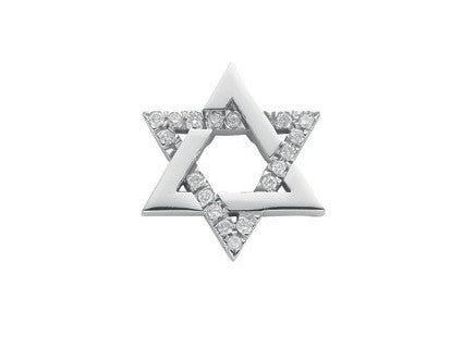 9ct White Gold 0.10ct Diamond Star of David Pendant – Symbolic & Elegant - Samuel Perry