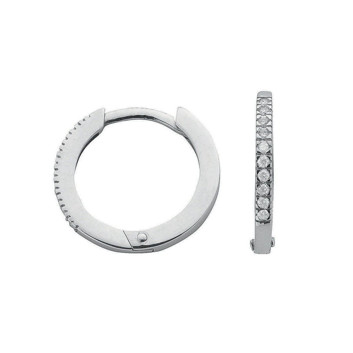 9ct White Gold 0.11ct Diamond Earrings - Samuel Perry