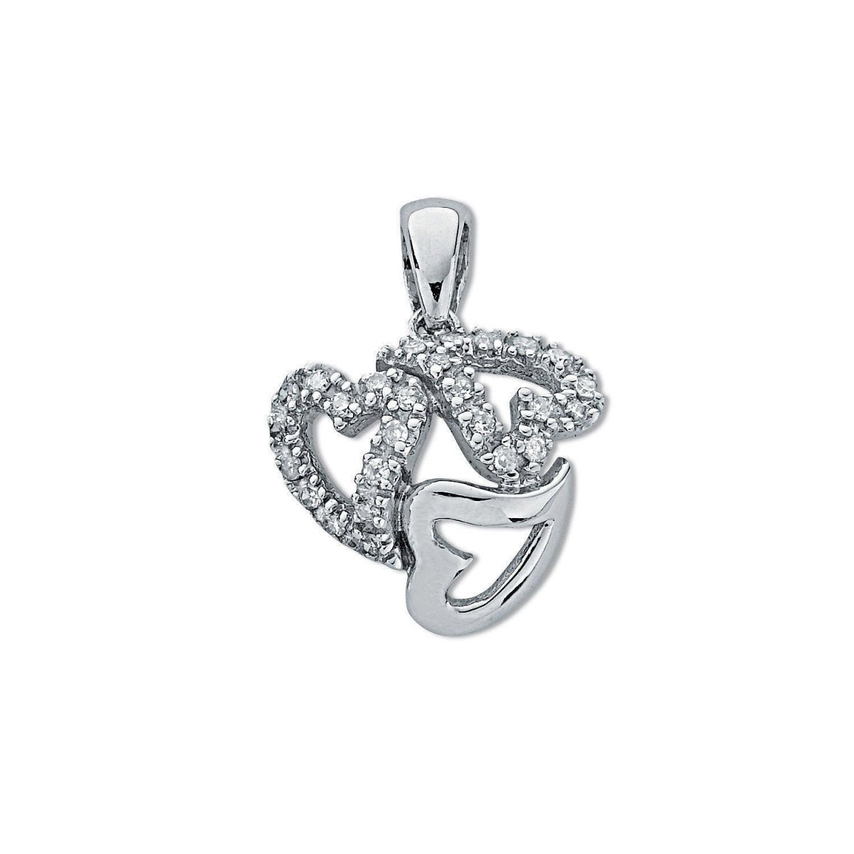 9ct White Gold 0.13ct Diamond Heart Pendant – Timeless Romance - Samuel Perry