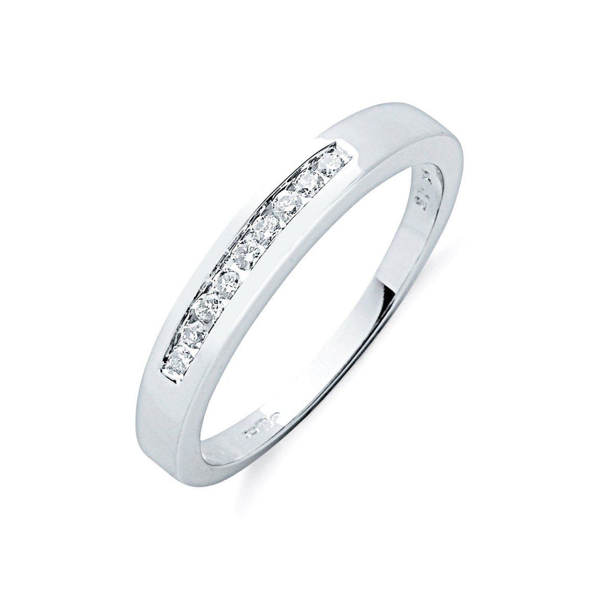9ct White Gold 0.15ct Diamond Channel Set Eternity Ring - Samuel Perry