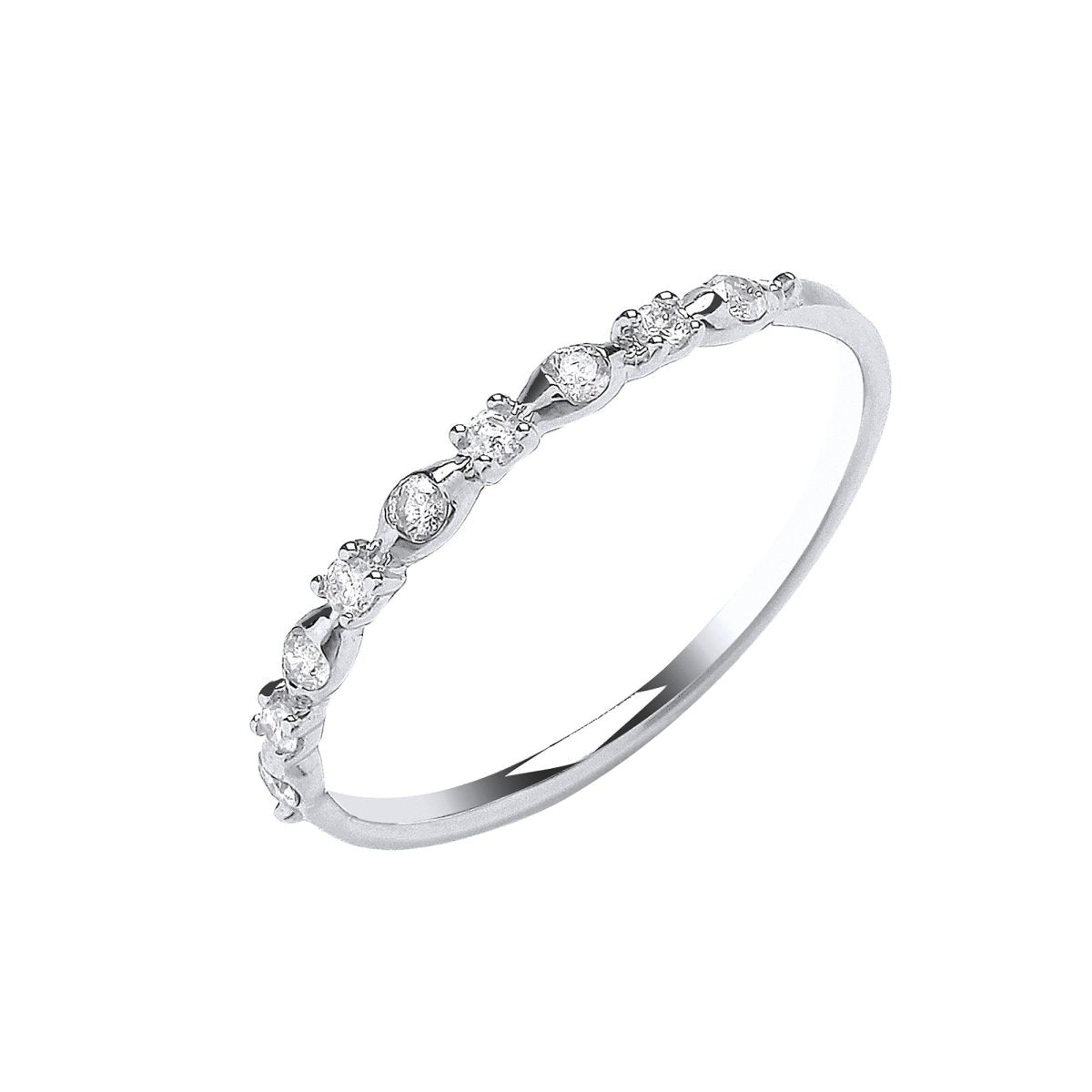 9ct White Gold 0.15ct Diamond Eternity Ring - Samuel Perry