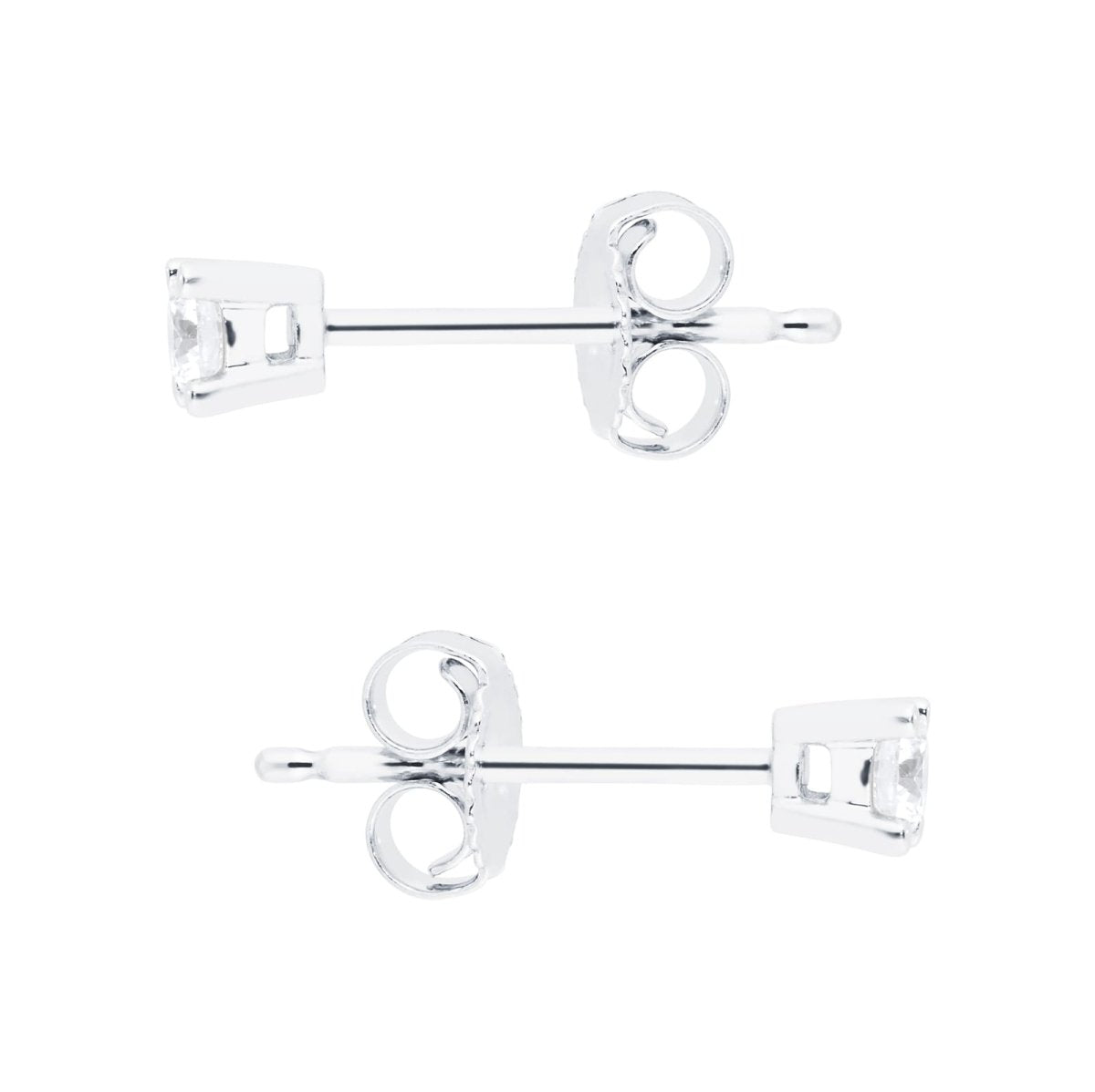 9ct White Gold 0.15ct Diamond Solitaire Earrings - Samuel Perry