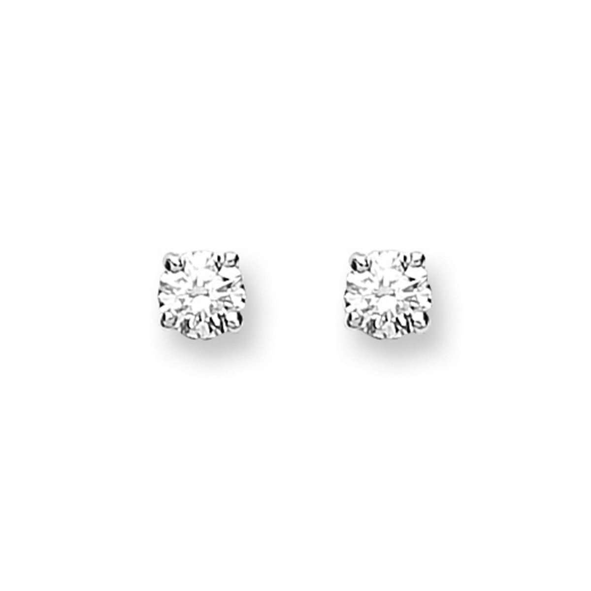 9ct White Gold 0.15ct Diamond Solitaire Earrings - Samuel Perry