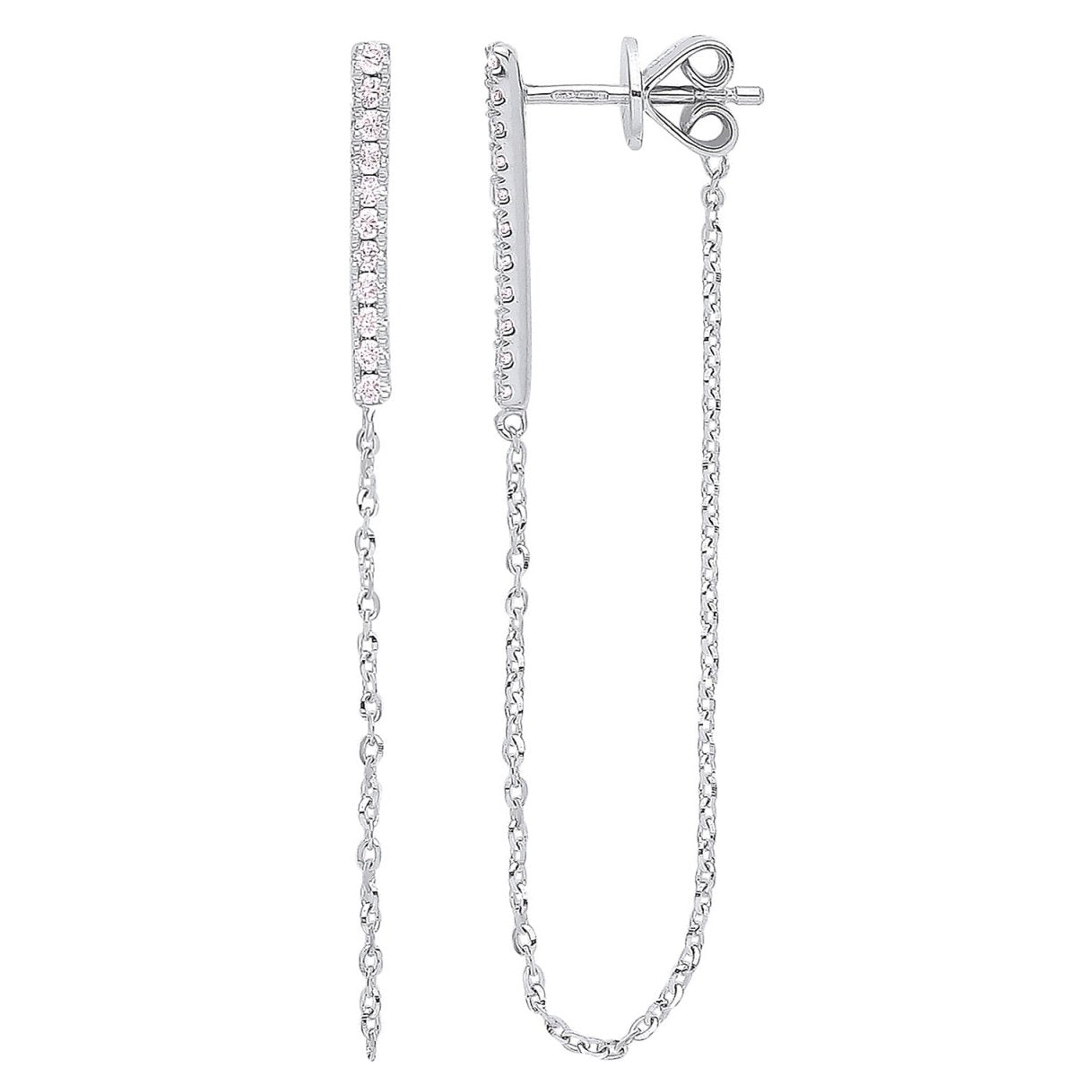 9ct White Gold 0.16ct Diamond Earrings - Samuel Perry