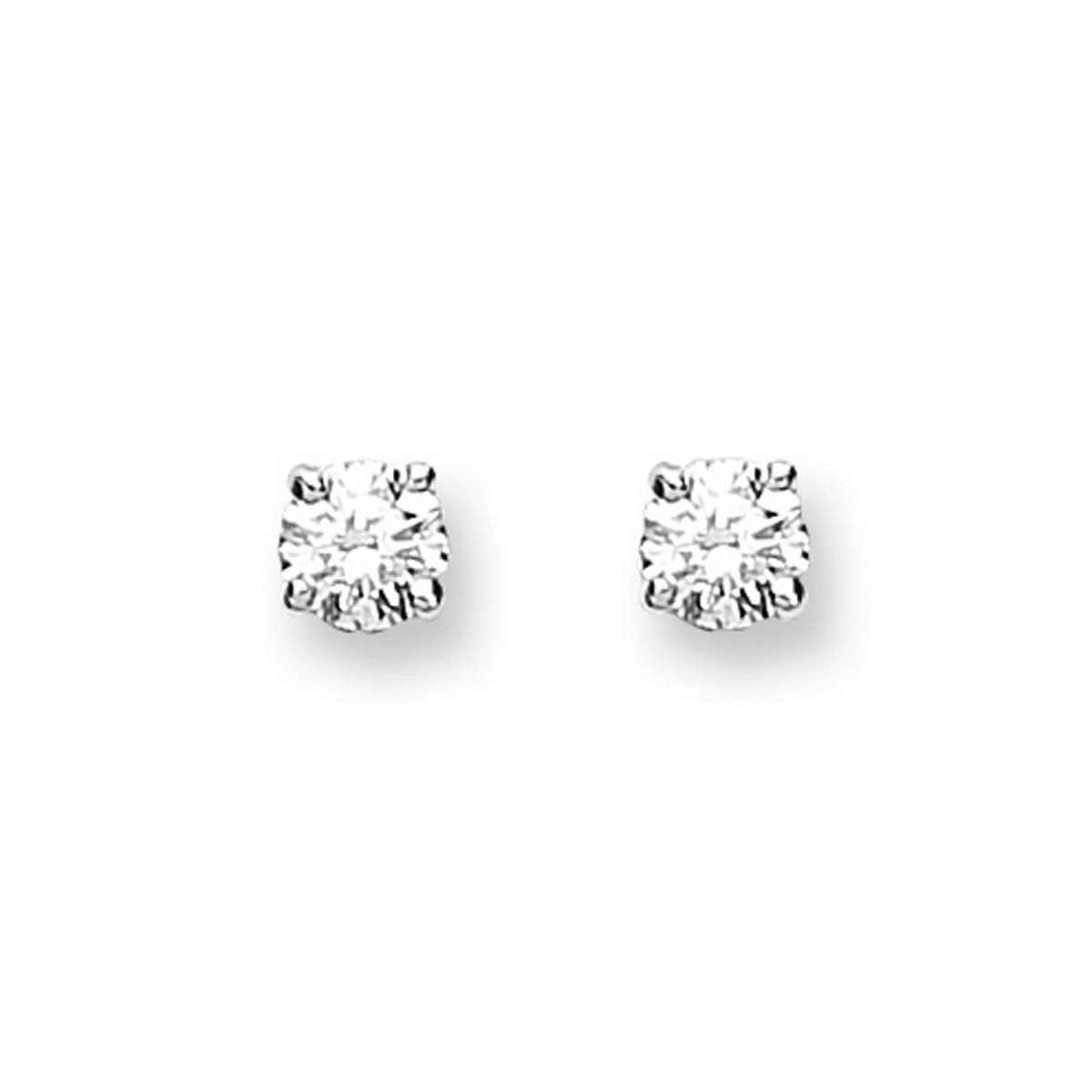 9ct White Gold 0.20ct Claw Set Diamond Stud Earrings - Samuel Perry